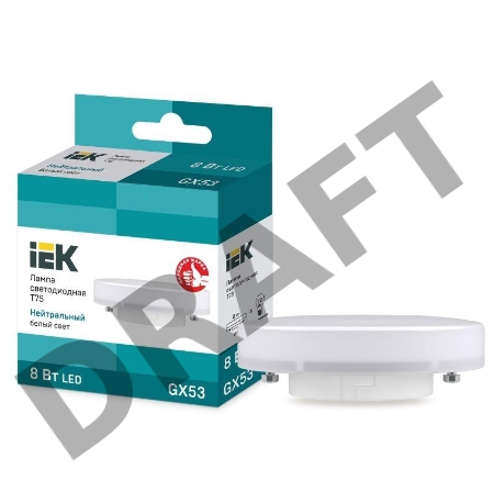 Лампа светодиодная Iek LLE-T80-8-230-40-GX53 ECO T75 таблетка 8Вт 230В 4000К GX53 IEK