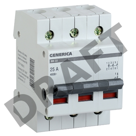 Выключатель нагрузки (мини-рубильник) 3п ВН-32 100А GENERICA ИЭК MNV15-3-100