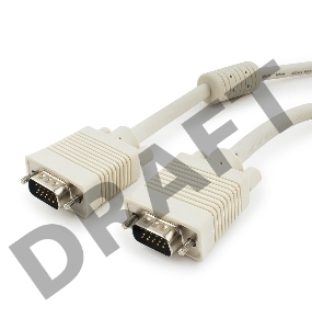 Кабель Gembird/Cablexpert CC-PPVGA-5M, Кабель VGA Premium ,  15M/15M,5.0м,  серый, тройной экран, феррит.кольца     