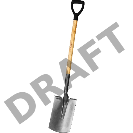 Лопата штыковая Зубр ФАВОРИТ, прямоугольная, деревянный черенок с рукояткой, проф 4-39513_z02