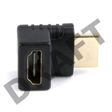 Переходник HDMI-HDMI Cablexpert A-HDMI270-FML, 19F/19M, угловой соединитель 270 градусов, золотые разъемы, пакет