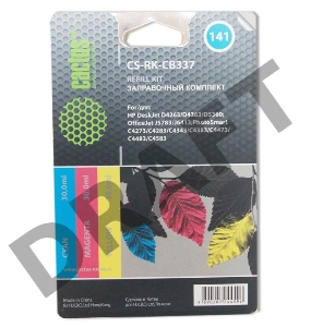 Заправочный набор Cactus CS-RK-CB337 цветной (3x30мл) HP DeskJet D4263/D4363/D5360; OfficeJet J5783