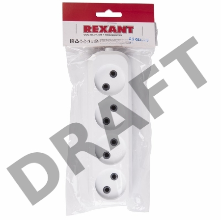 Колодка 4 гнезда без заземления REXANT