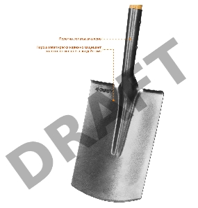 Лопата штыковая Зубр ФАВОРИТ, прямоугольная, деревянный черенок с рукояткой, проф 4-39513_z02