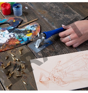 Набор паяльник-выжигатель REXANT/19 насадок/ ПРОФИ 220V/30 Вт /ZD-972A/ 12-0183-1