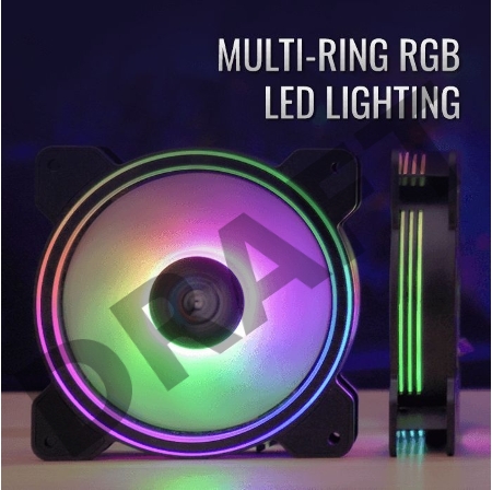 Вентилятор Aerocool Saturn 12F 120x120mm 4-pin (Molex)20dB 140gr LED Ret