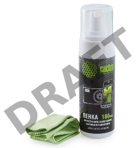 Чистящий набор (салфетки + пена) Cactus CS-S3006 для экранов и оптики 1шт 18x18см 180мл