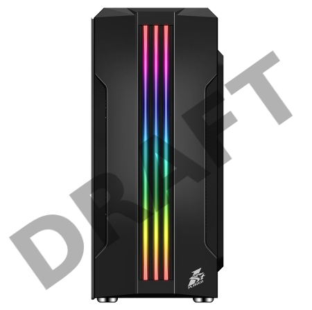 Корпус 1STPLAYER RAINBOW R3-A / ATX, tempered glass side panel / 1x 120mm LED fan inc. / R3-A-1R1