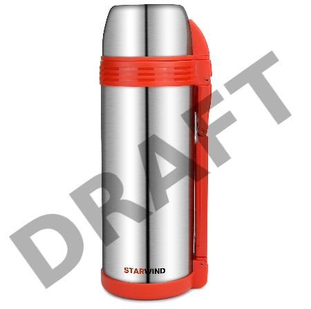 Термос Starwind 30-1800 1.8л. серебристый/красный картонная коробка