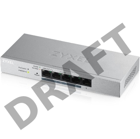 Коммутатор Zyxel GS1200-5HPv2-EU0101F 5G 4PoE+ 60W управляемый