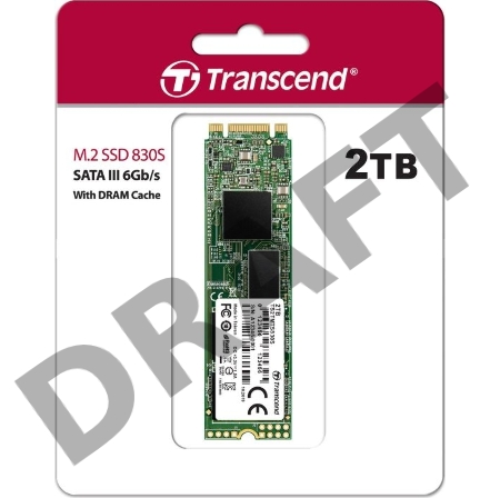 Твердотельный диск 2TB Transcend MTS830, M.2 2280, SATA, 3D TLC, with DRAM [R/W - 560/520 MB/s]