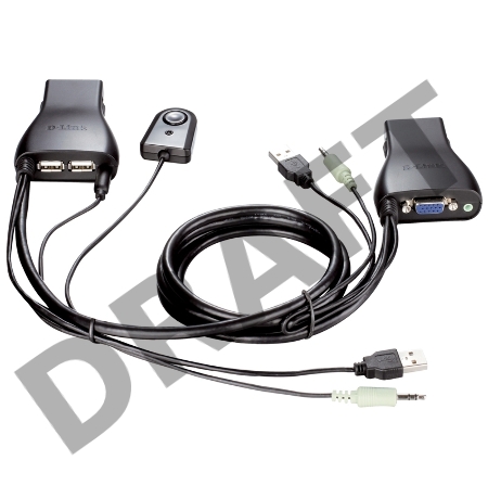 Переключатель-KVM D-Link KVM-221/C1A 2-портовый KVM-переключатель с портами VGA и USB