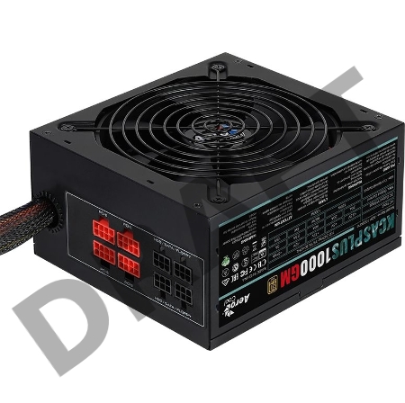 Блок питания Aerocool ATX 1000W KCAS PLUS 1000GM V2 (24+8+4+4pin) APFC 140mm fan 10xSATA Cab Manag RTL