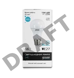Светодиодная лампа Gauss LED Elementary 23225  A60 15W E27 4100K 1/10/40 груша