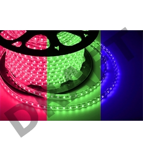 LED лента 220 В, 13х8 мм, IP67, SMD 5050, 60 LED/m, цвет свечения RGB