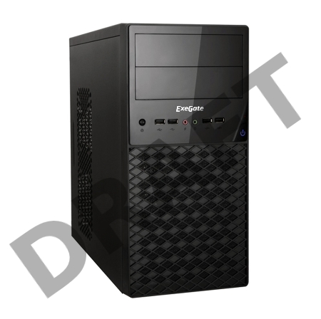 Корпус Exegate EX278428RUS Minitower Exegate QA-413U Black, mATX, <XP500, Black, 120mm>, 3*USB+1*USB3.0, Audio