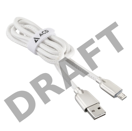 USB кабель ACD-Allure MicroUSB ~ USB-A Кожа, 1м, белый (ACD-U926-M1W)
