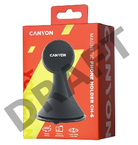Автодержатель для смартфона на панели приборов и ветровом стекле Canyon Car Holder for Smartphones,magnetic suction function ,with 2 plates(rectangle/circle), black ,97*67.5*107mm 0.068kg