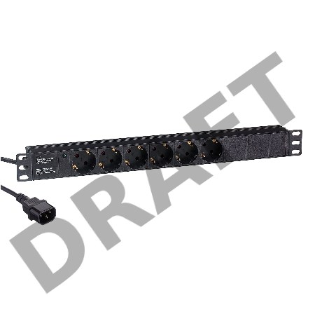 Блок розеток горизонтальный ExeGate ServerPro PDU-19H604 Al-6S-C14-2.5, 19