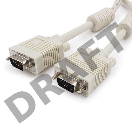 Кабель Gembird/Cablexpert CC-PPVGA-6, Кабель VGA Premium ,15M/15M,1.8м, тройной экран, феррит.кольца, пакет    