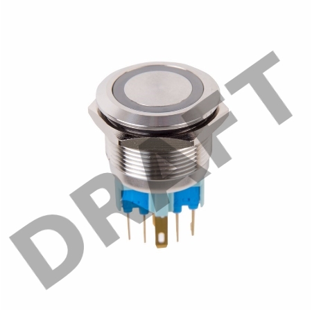 Кнопка  антивандальная Ø22 250В Б/Фикс (6с) (ON)-OFF/(OFF)-ON подсв/красная  REXANT