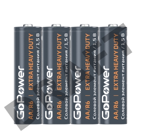 Батарейка GoPower R6 AA Shrink 4 Heavy Duty 1.5V (4/60/1200)