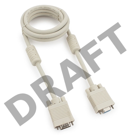 Кабель Gembird CC-PPVGAX-6,  Кабель удлинитель VGA Premium ,1.8м,15M/15F,тройн. экран,феррит. кольца,пакет     