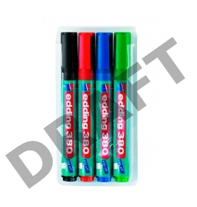 Набор маркеров для флипчартов Edding E380/4S круглый пиш. наконечник 1,5-3мм 4 цв. (чер/син/кр/зел)