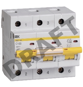 Выключатель автоматический модульный 3п C 100А 10кА ВА47-100 ИЭК MVA40-3-100-C
