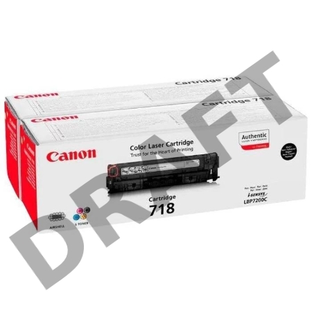 Тонер-картридж Canon Cartridge 718BK 2P (2662B005) черный, 6800 стр. (двойная упаковка: 2шт х 3400 стр), для LBP7200/MF8330/8350