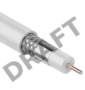 Кабель коаксиальный REXANT RG-6U, 75 Ом, CCS/Al/Al, 64%, бухта 305 м, белый