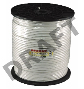 Кабель коаксиальный REXANT RG-6U, 75 Ом, CCS/Al/Al, 64%, бухта 305 м, белый