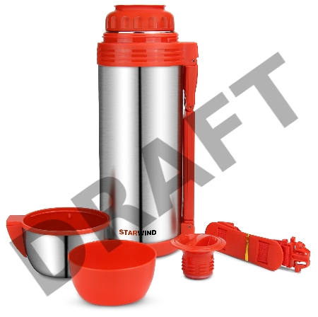 Термос Starwind 30-1800 1.8л. серебристый/красный картонная коробка