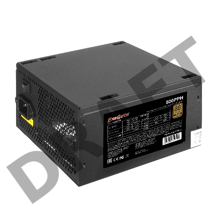Блок питания 500W ExeGate 500PPH-OEM, 80+Bronze, ATX, black, APFC, 12cm, 24p, (4+4)p, 5*SATA, 3*IDE