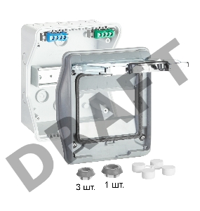 LEGRAND 601976 PLEXO Шкаф настенный 1ряд, 6 модулей, с темно-серой дверцей, с клеммными колодками, IP 65, светло-серый