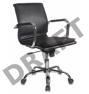 Кресло руководителя Бюрократ CH-993-Low/Black низкая спинка черный искусственная кожа крестовина хром