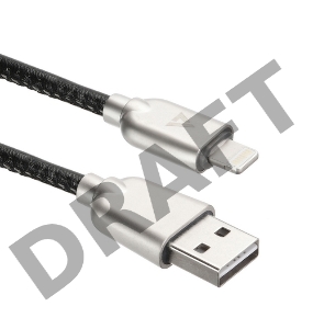 USB кабель ACD-Allure Lightning ~ USB-A Кожа, 1м, черный (ACD-U926-P5B)