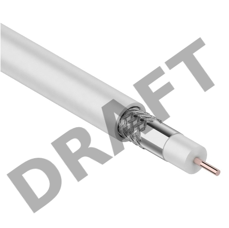 Кабель коаксиальный PROconnect RG-59U, 75 Ом, CCS/Al/Al, 48%, бухта 100 м, белый