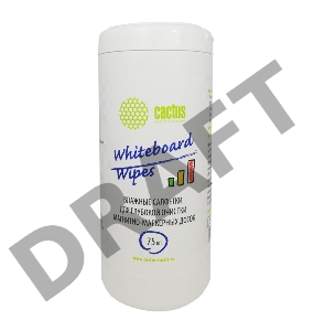 Салфетки Cactus CS-WB075 для маркерных досок туба 75шт влажных