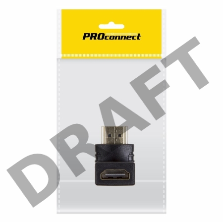 Переходник HDMI  (гнездо HDMI - штекер HDMI), угловой, (1шт.) (пакет)  PROconnect