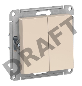 Механизм выключателя 2-кл. СП AtlasDesign 10А IP20 (сх. 5) 10AX беж.