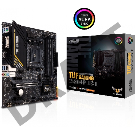Материнская плата Asus TUF GAMING A520M-PLUS II  Soc-AM4  4xDDR4 mATX AC`97 8ch(7.1) GbLAN RAID+VGA+HDMI+DP