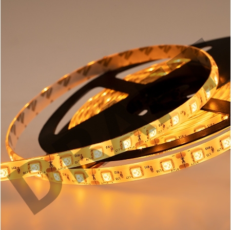LED лента силикон, 10 мм, IP65, SMD 5050, 60 LED/m, 12 V, цвет свечения желтый