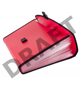 Портфель Бюрократ -BPP6LRED 6 отдел. A4 с окантовкой пластик 0.7мм красный