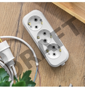 Колодка 3 гнезда с заземлением REXANT