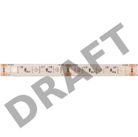 LED лента силикон, 10 мм, IP65, SMD 5050, 60 LED/m, 12 V, цвет свечения желтый