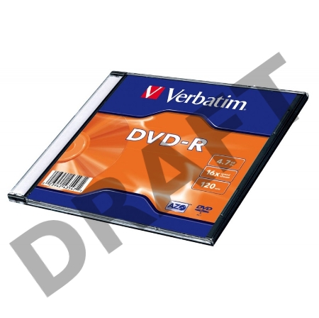 Диск DVD-R Verbatim 16-x, 4.7 Gb, (уп 20 шт) (43547)
