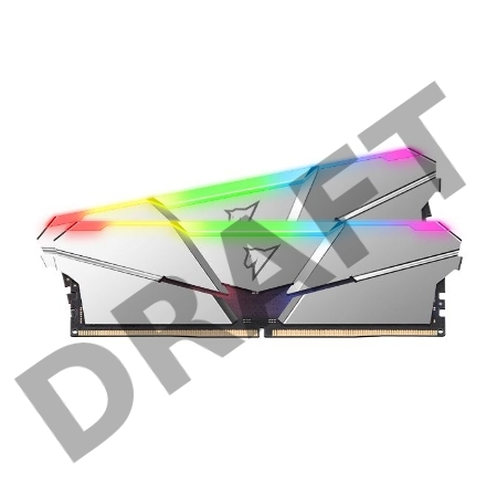 Модуль памяти DDR 5 DIMM 32Gb (16Gbx2), 4800Mhz, Netac NTSRD5P48DP-32S, RGB, CL40, Silver