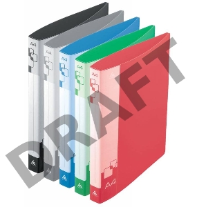 Папка на 4-х кольцах Бюрократ -0827/4R A4 пластик 0.7мм кор.27мм внут.и торц.карм ассорти