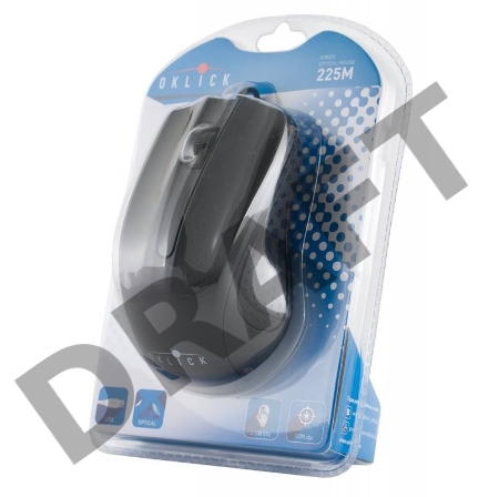 Мышь Oklick 225M черный оптическая (1200dpi) USB (2but)